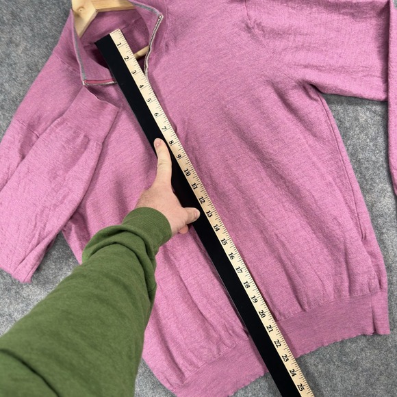 Peter Millar Excursionist Flex Sweater Mens Large (Fits Medium) Pink Merino - Picture 6 of 16